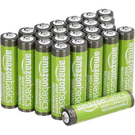 Amazon Basics 24-Pack Rechargeable AAA NiMH Batteries