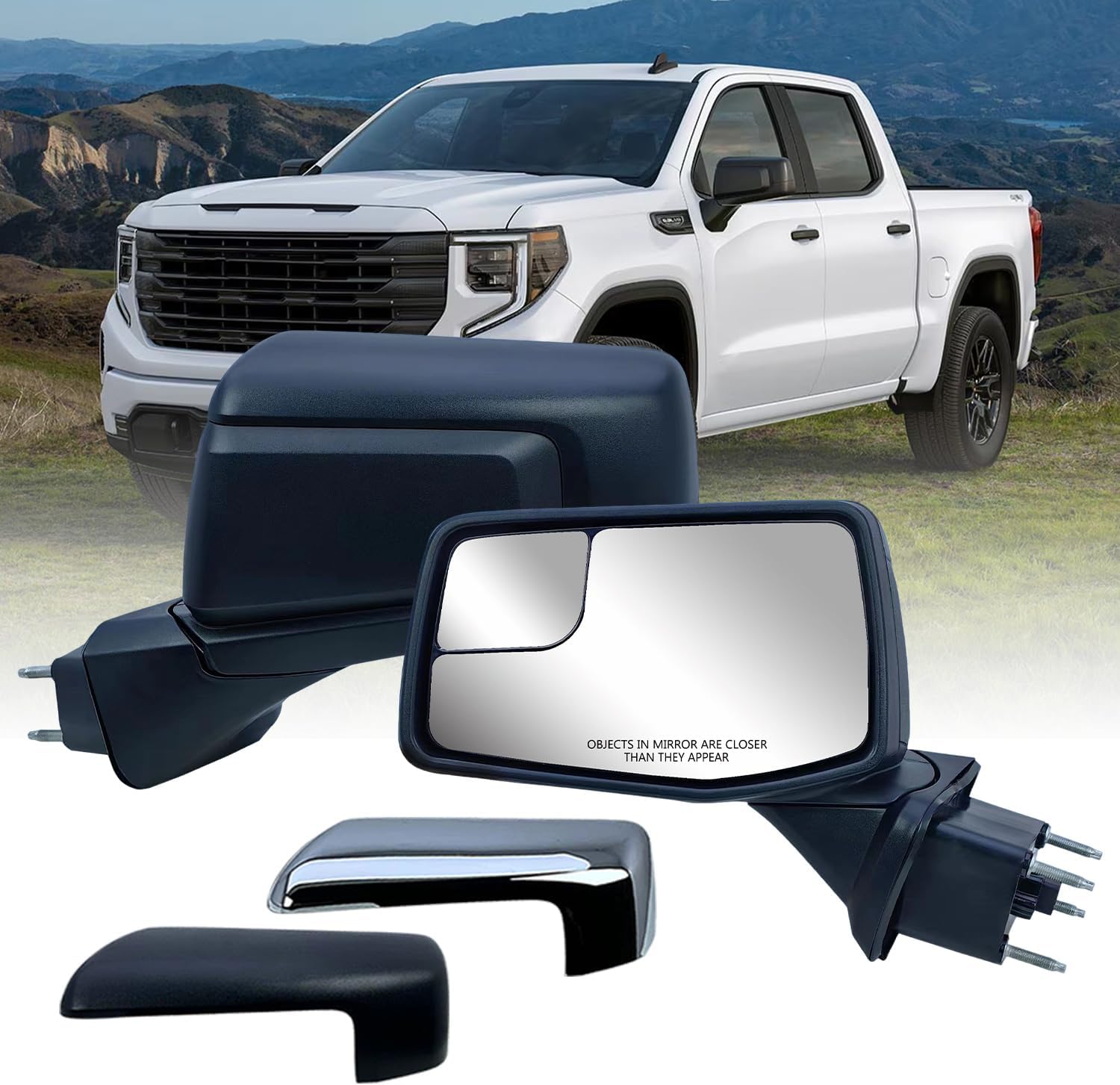Driver Left Side Door Mirror Textured Back Cover Power Heated Glass Manual Fo...