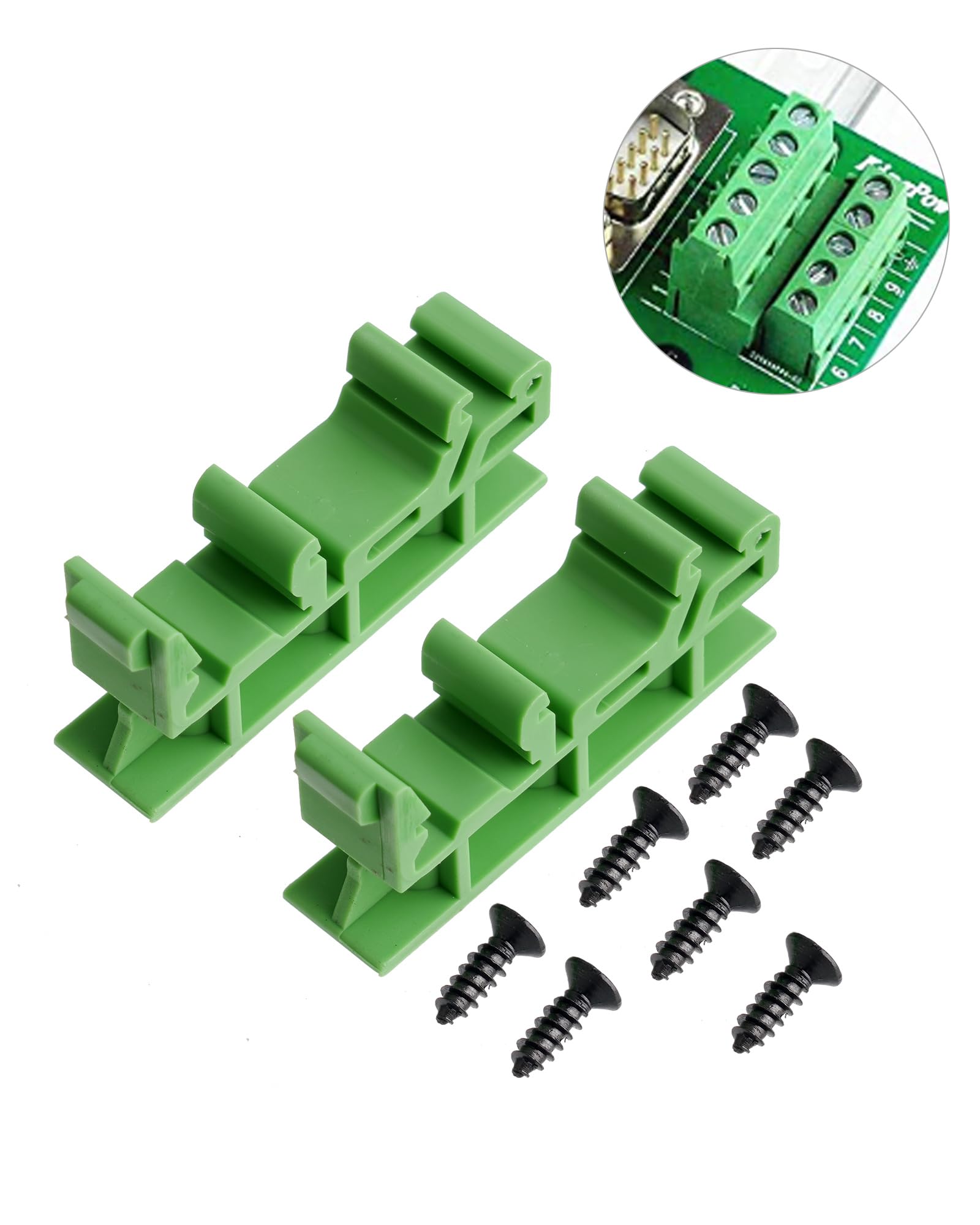 10 unidades de 35 mm PCB DIN C45 Riel Adaptador Placa de circuito impreso Montaje Soporte DIY Módulo de interfaz de montaje en riel DIN Terminal Junta DSUB, Conector