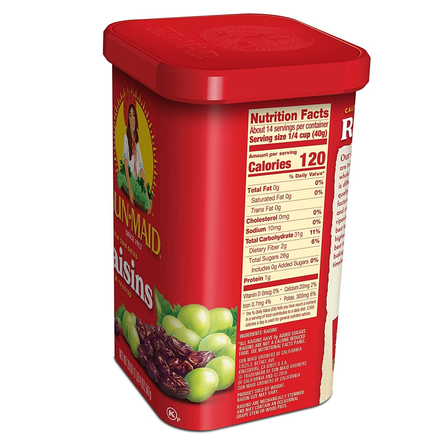 Sun Maid Natürliche kalifornische Rosinen, 590 ml, 4 Stück