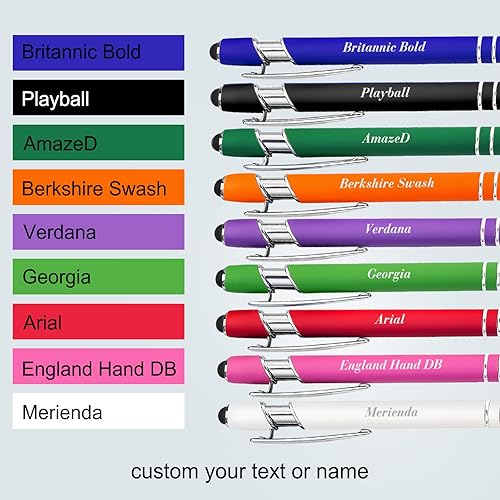 Miniatura 4 de Bolígrafos personalizados con nombre a granel, juego de bolígrafos personalizados, lápiz capacitivo grabado, logotipo, texto, regalo para negocios,