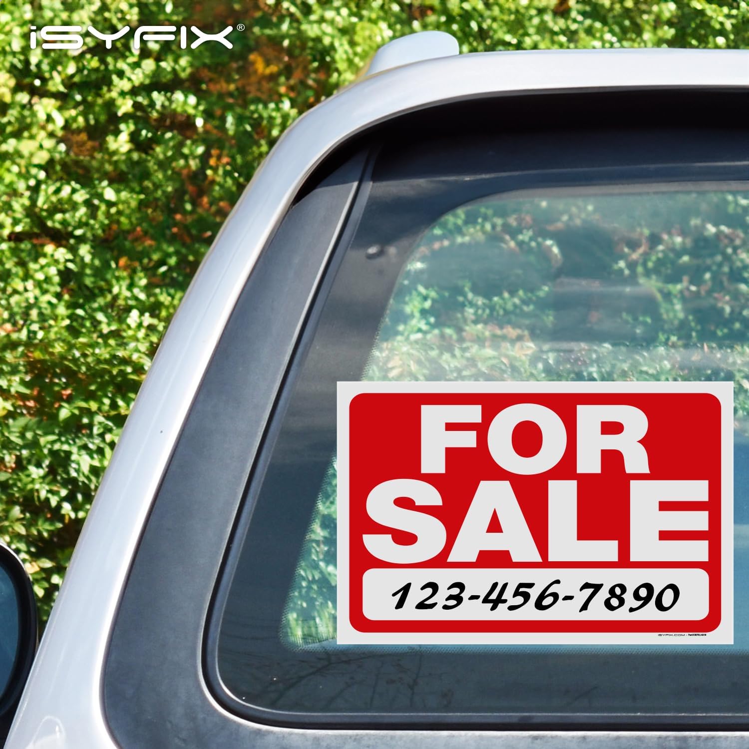iSYFIX for Sale Signs Stickers – 6 Pack 14x10 Inch – Premium Self-Adhesive Vinyl, Decal, Indoor & Outdoor Advertising Signage for Houses, Vehicles and More