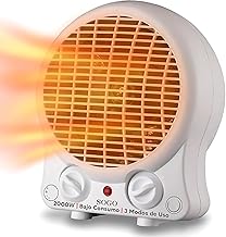SOGO Low Consumption Bathroom Heater 2000W - Fast and Efficient Heating Heater 3 Modes: Fan, Heat 1 and Heat 2 - Heater with Overheating Protection