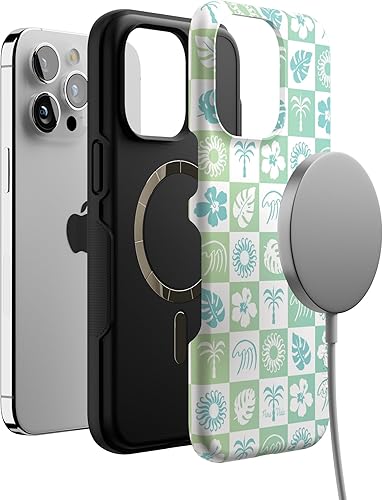 Vista 1094 de Casely Funda para iPhone 15 Pro Max Jardín Secreto Flores mixtas Funda atrevida Compatible con MagSafe y botón de acción Secret Garden