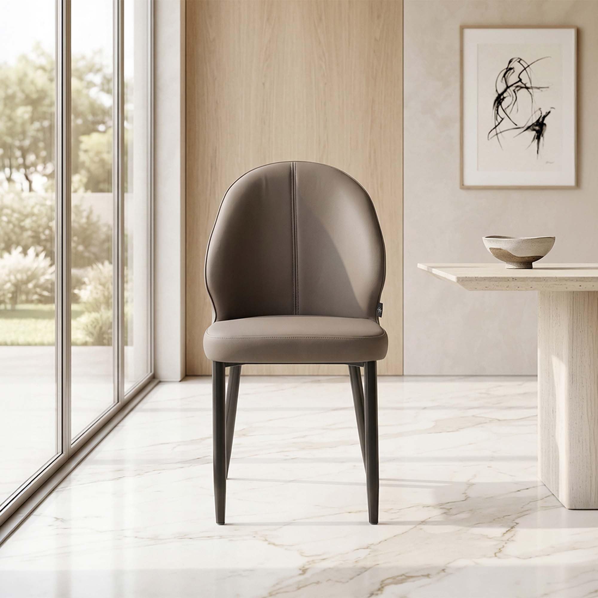 Royaloak Riva Dining Chair, Leatherette Upholstery, Curved Backrest, Ergonomic Padded Seat, Metal Frame, Modern Multi-Purpose Chair for Dining, Office & Bedroom-image-37