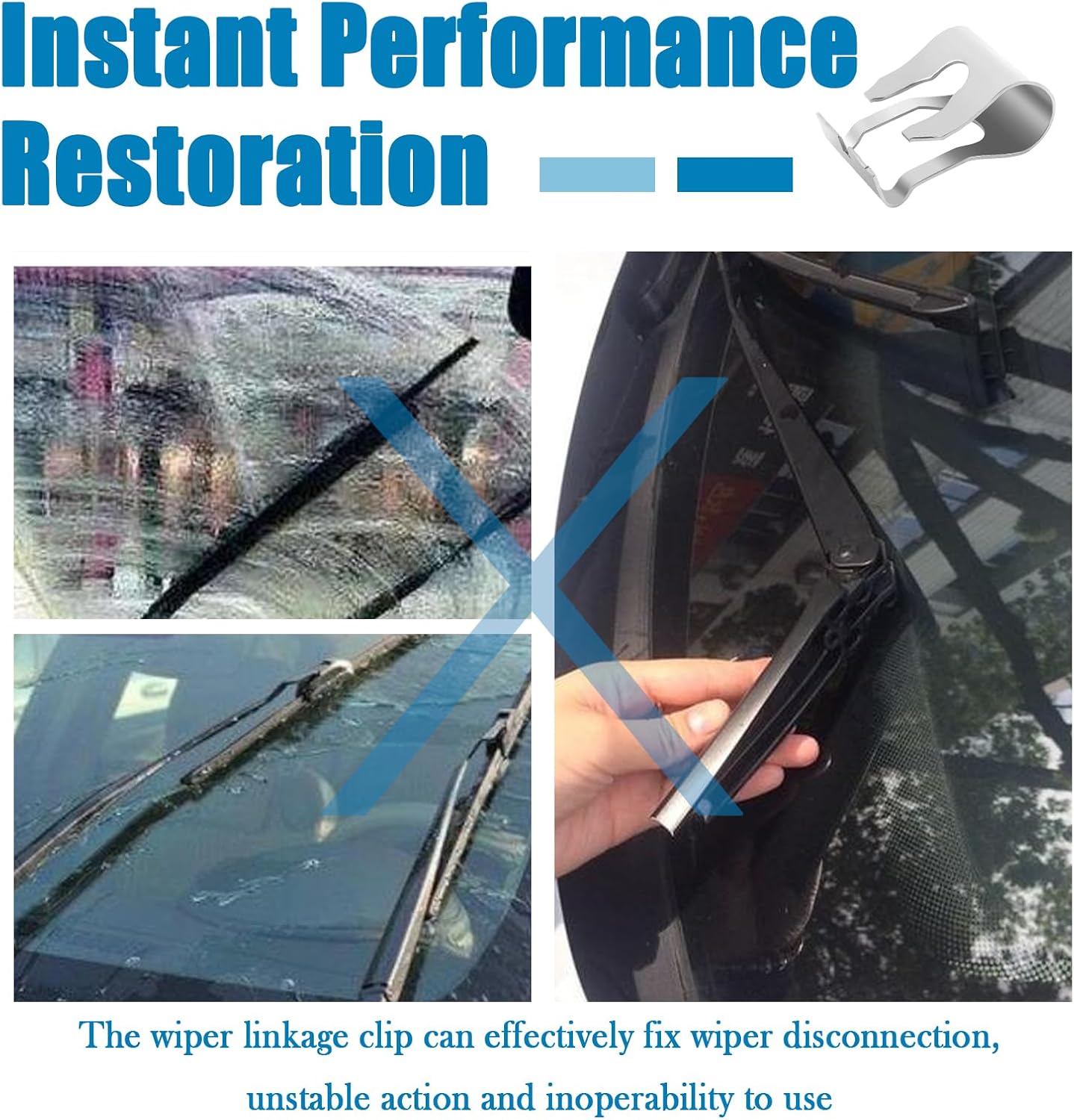 2PCS Windshield Wiper Linkage Bushings Clip,Wiper Linkage Assembly Clip to Secure & Avoid Connecting Rod Popping Out,Professional Car Accessories Wipers Linkages Motor Metal Clips