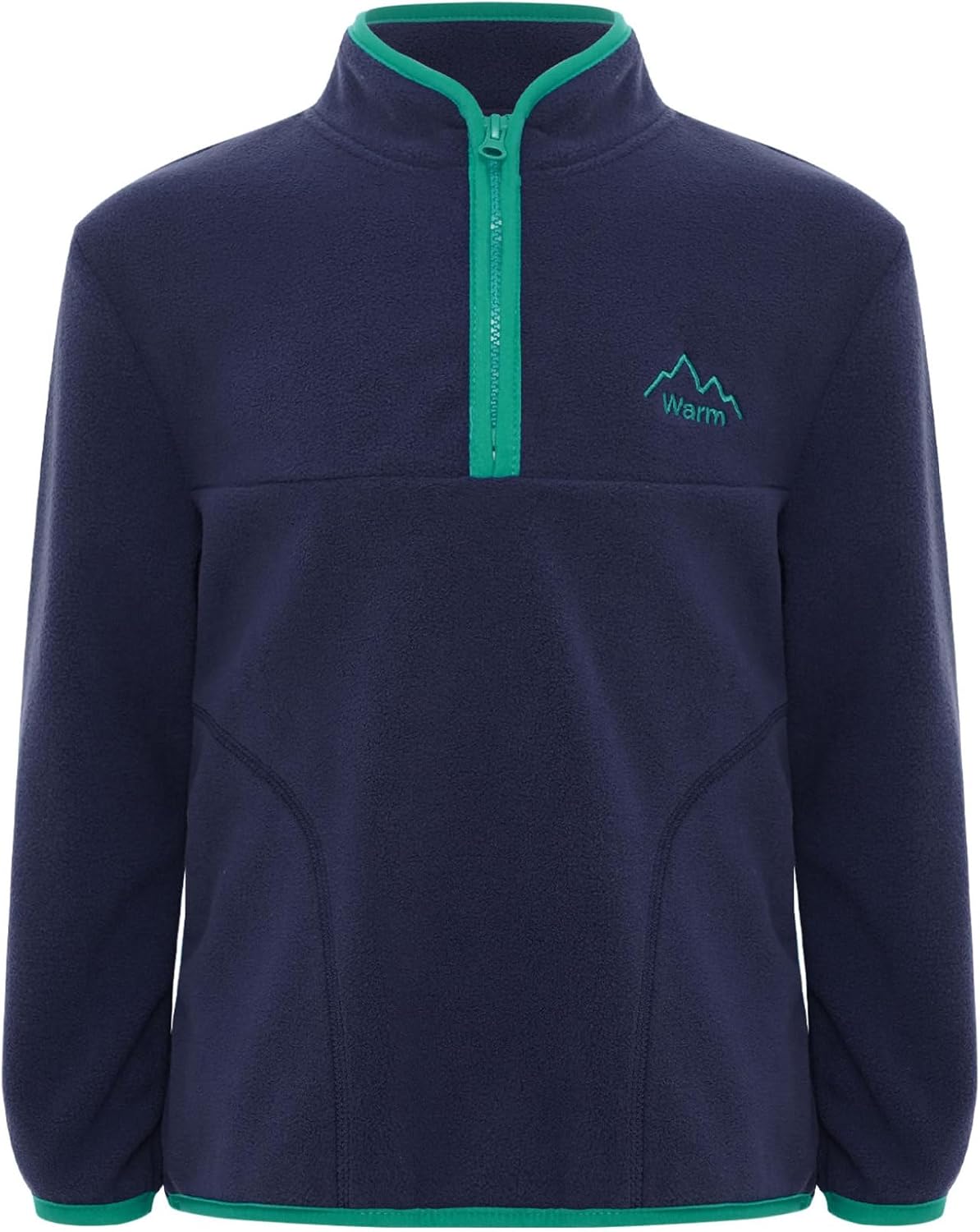 Kids Boys Zipper Stand Collar Long Sleeve Pullover Top Warm Fleece Sweatshirt with Pockets for Outdoor Camping Hiking