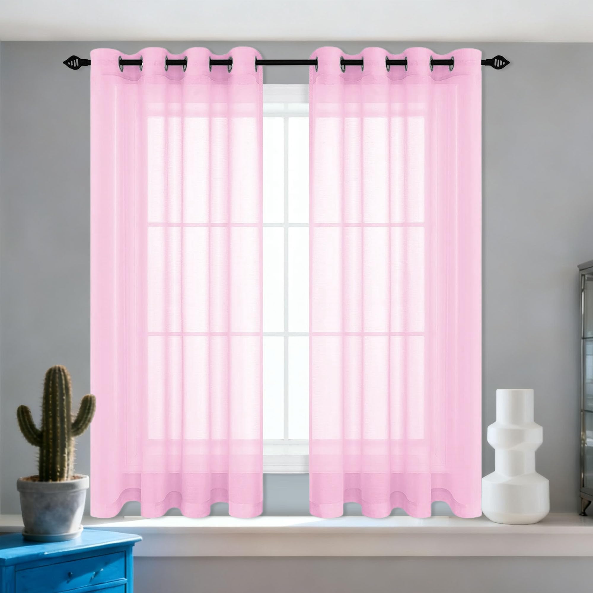 Rideaux transparents élégants de 340 cm pour grand salon moderne