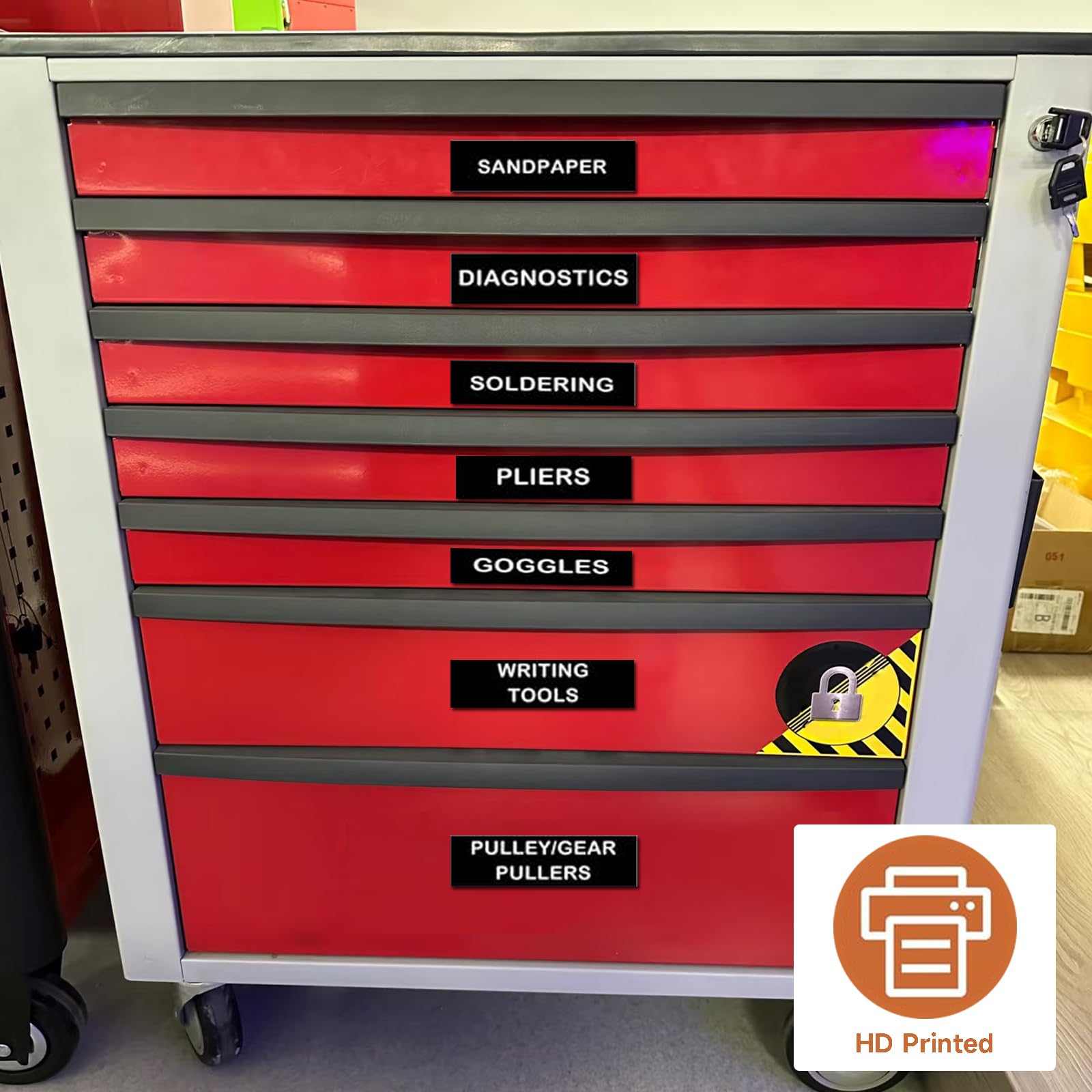 Steel Tool Box Magnetic Labels 4x1 Inch 72 Magnetic Toolbox Labels ...