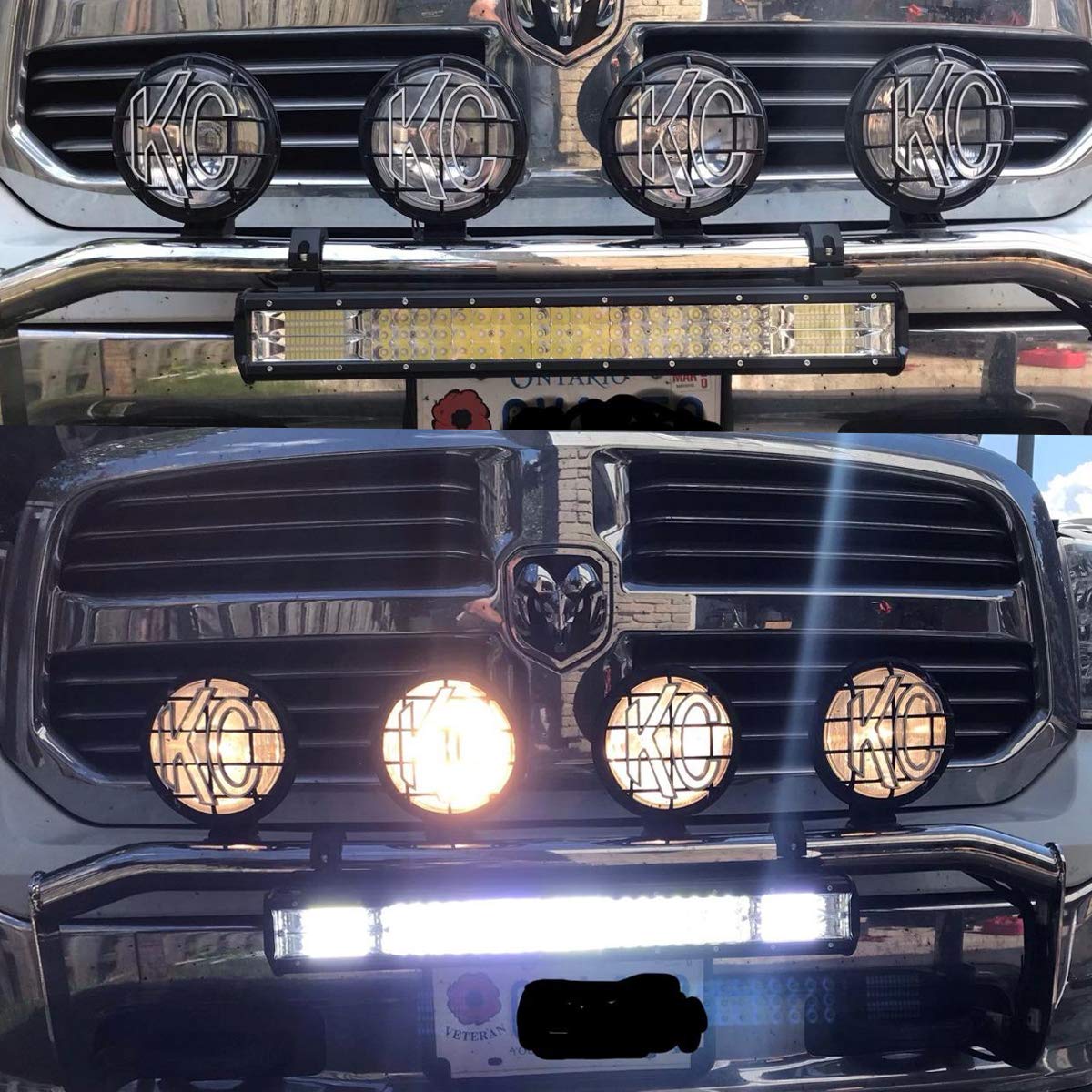 AUXTINGS 22 pollici 56 cm 324 W LED Light Bar 7D Lens Spot Flood Combo Fascio Impermeabile Doppia Fila LED Lavoro Luci di Guida per Off Road Jeep ATV AWD SUV 4WD 4x4 Pickup