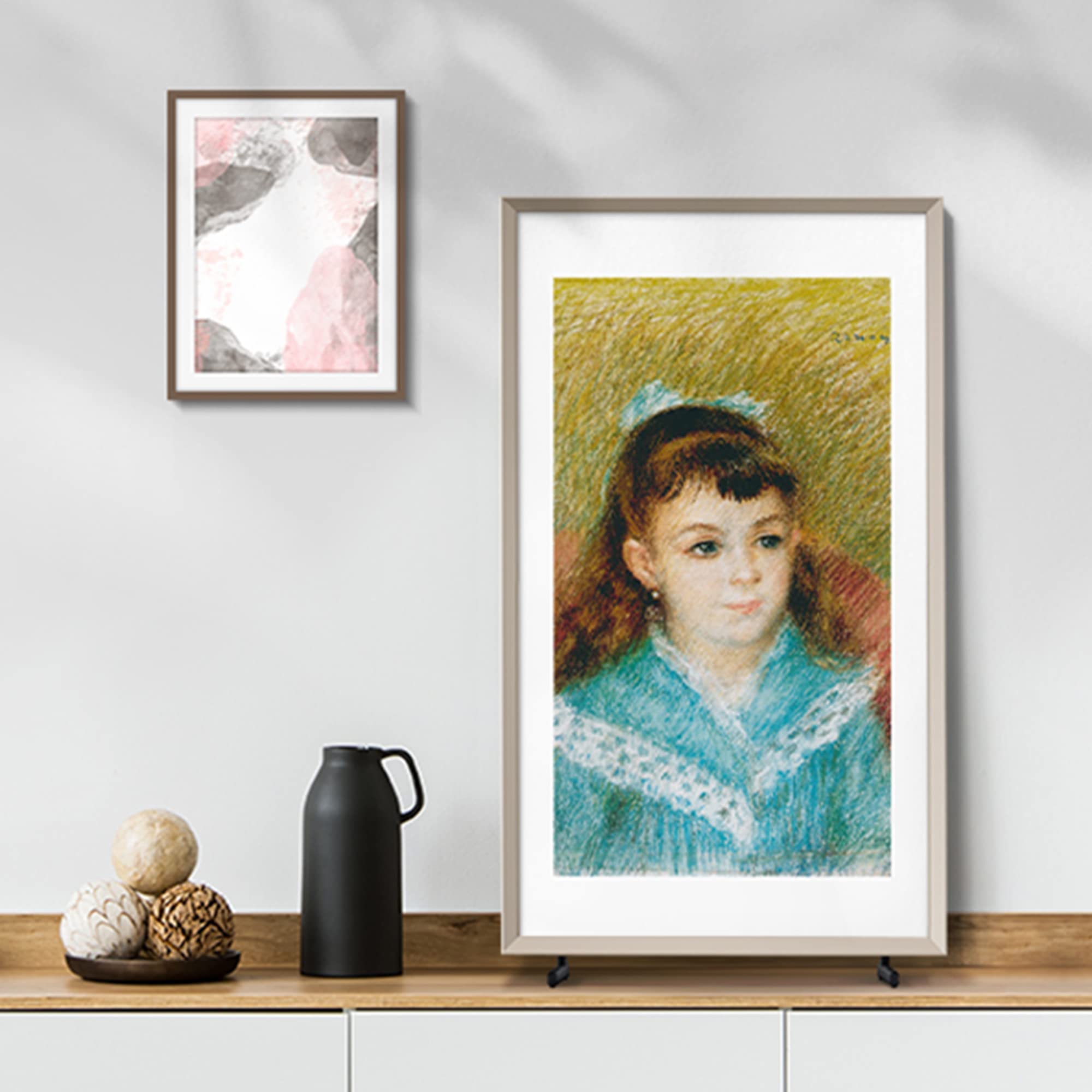 Samsung TV The Frame 2023 32 Pouces QLED TQ32LS03C, Écran Full HD Sans Reflets, Téléviseur Cadre Photo, Smart TV, Accès Art Store, Technologies OTS Lite et Q-Symphony, Accroche Murale et Pieds Inclus
