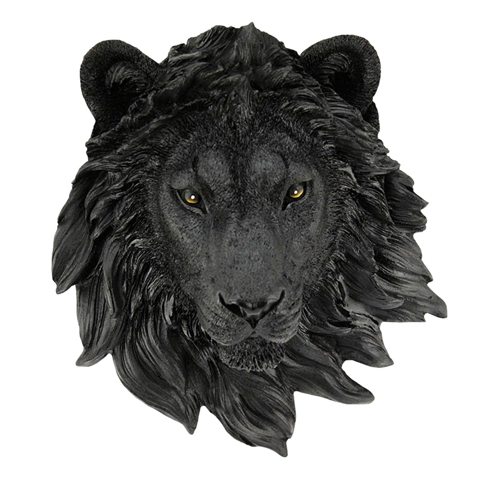 MagiDeal Resin Lion Head Statue, Animal Sculpture Wall Sculpture Wall Mount Gift for Home Decoration Living Room