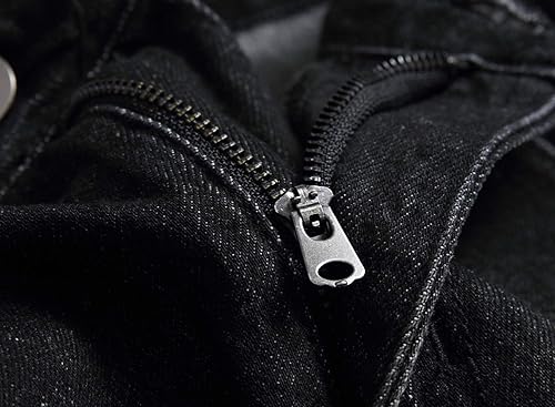 Miniatura 6 de Qimyum - Pantalones rajados de mezclilla para hombre, corte entallado, pierna recta