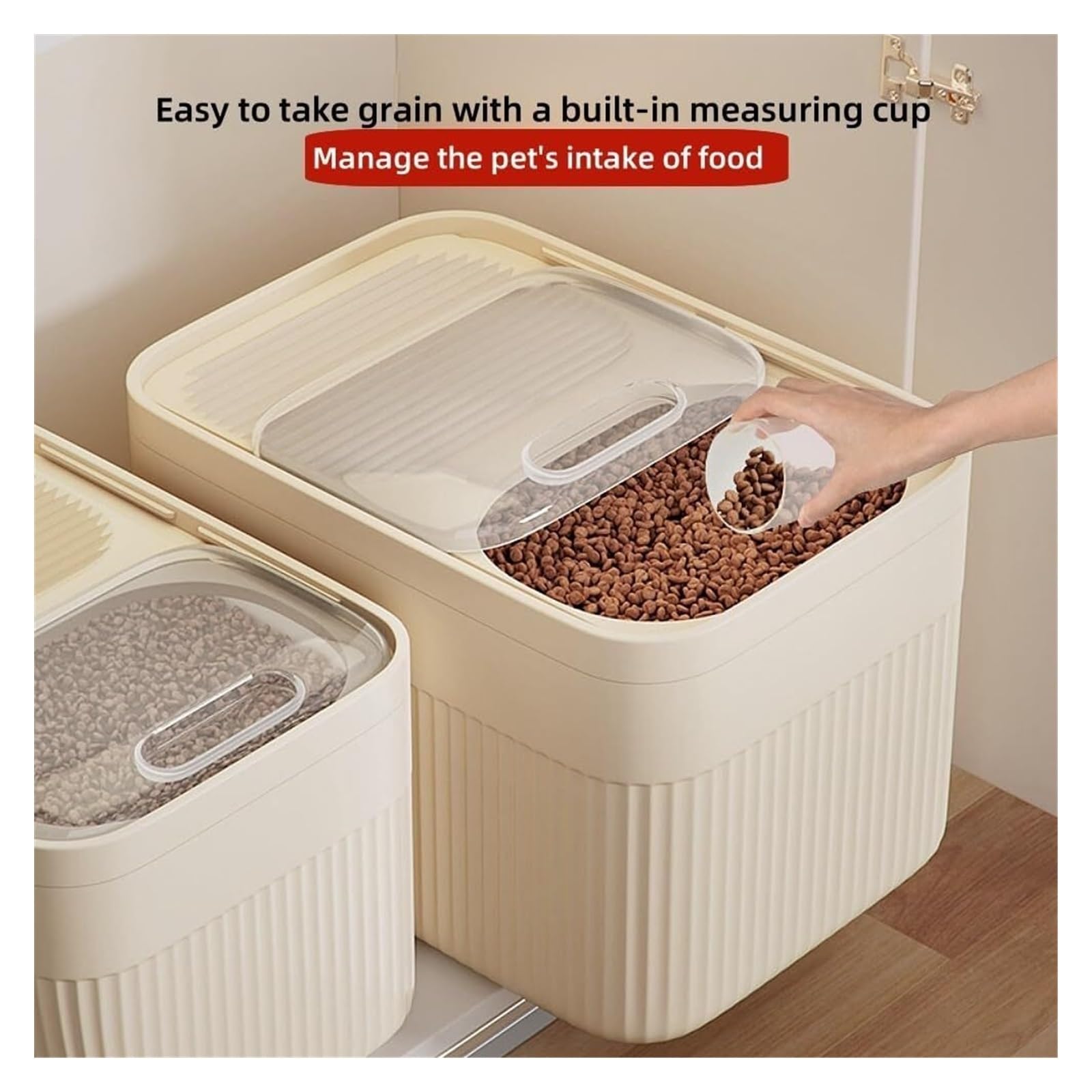 Secchio grande ermetico for cibo secco for cani e gatti | Fusto sigillato resistente all'umidità, interno spazioso, contenitore multiuso for alimenti for animali domestici(16L)