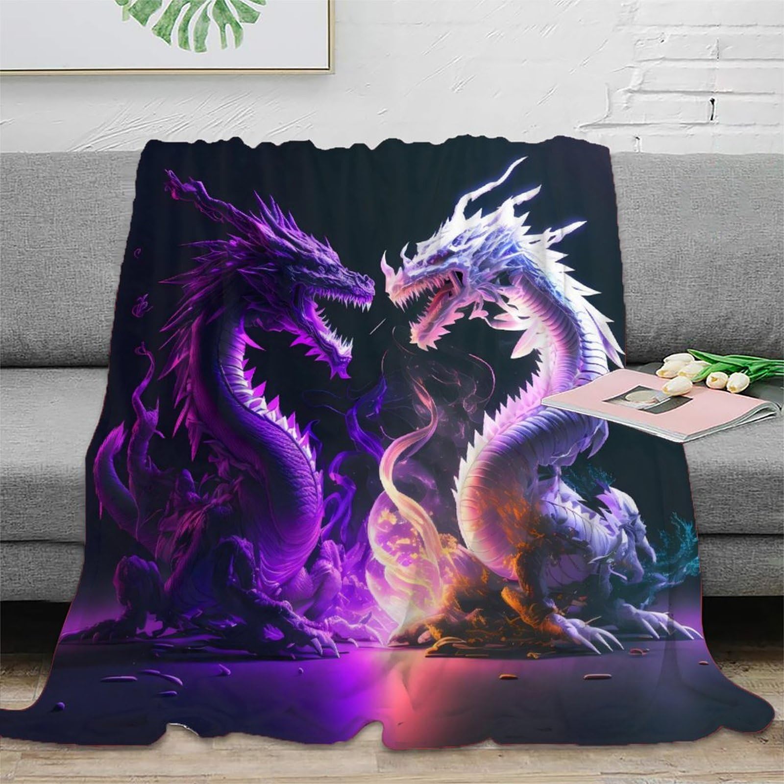 Couverture dragon 3D en microfibre premium jeté de lit inaltérable