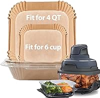 Vista 12 de Forros pequeños para freidora de aire Cosori de 2.1 cuartos de galón, mini forros para freidora de aire desechables 2 2.1 2.6 3 cuartos de galón