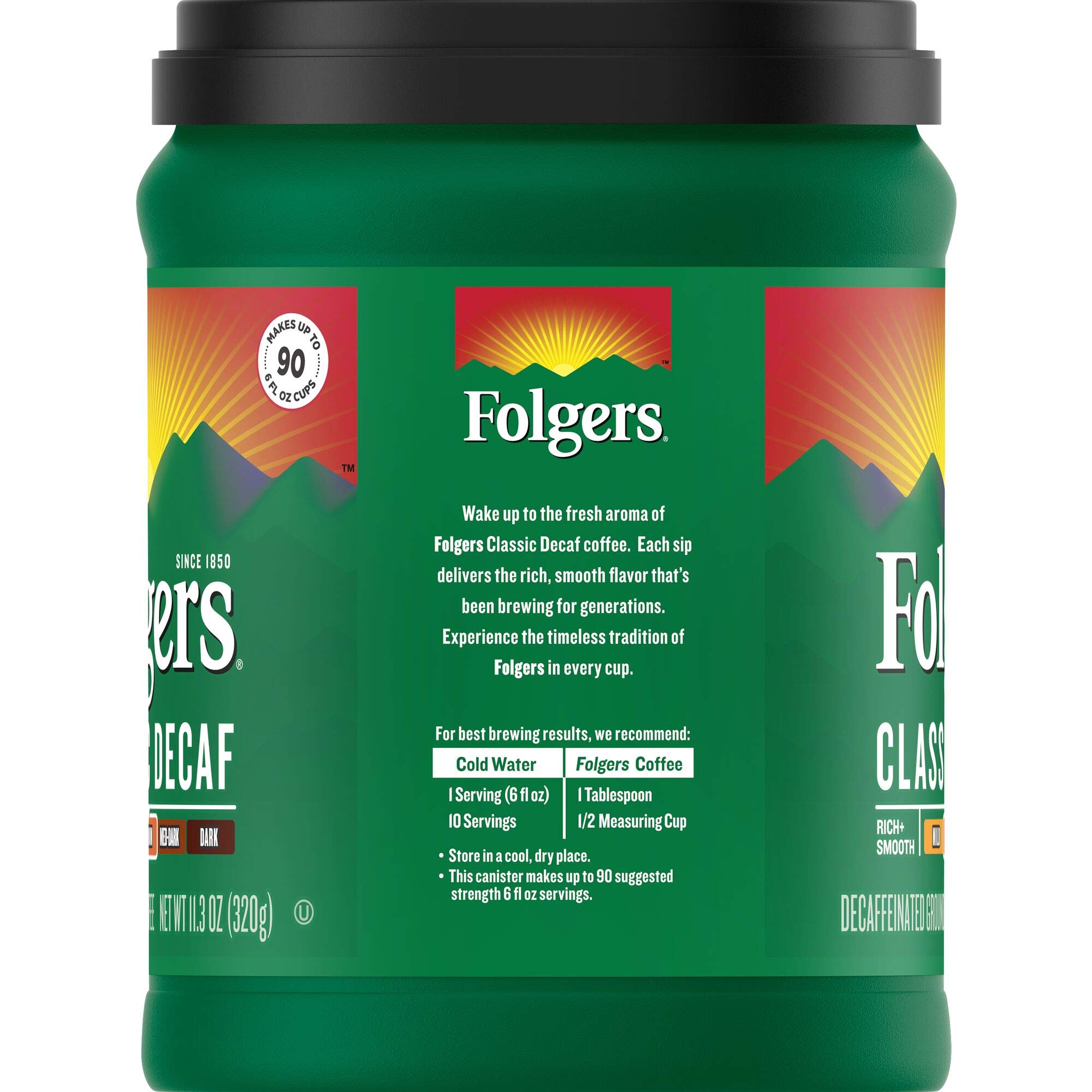 Amazon.com : Folgers Classic Decaf Medium Roast Ground Coffee