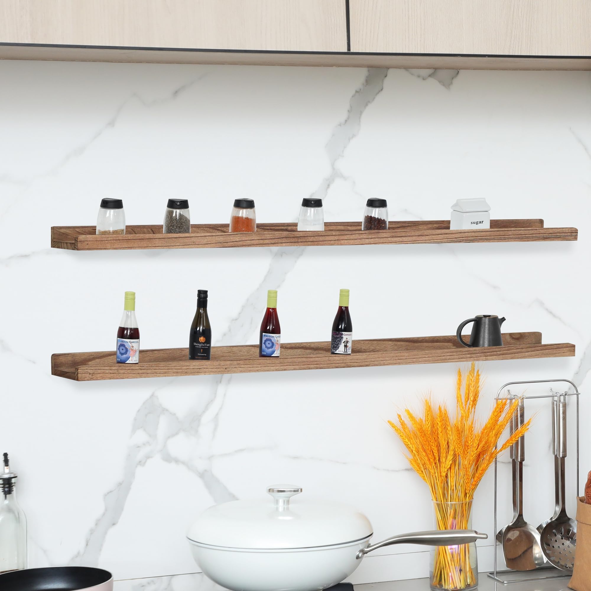 Amazon.com: Long Floating Shelves for Wall 47 Inch,Real Wood