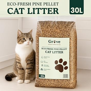 Grove by Ecoblaze 30L Pine Cat Litter Wood Pellets | Natural, Eco-Friendly & Biodegradable | Superior Odour Control | 99% Dust Free & Highly Absorbent