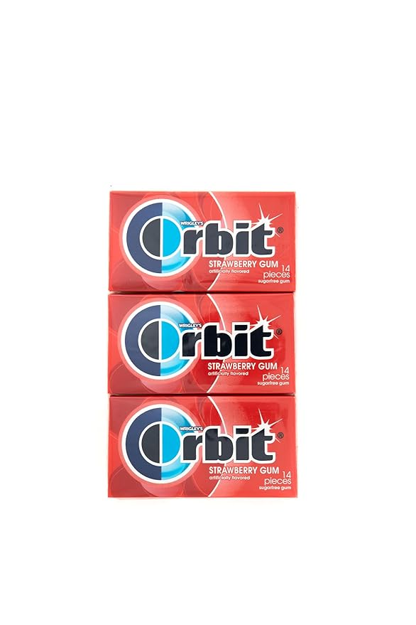 Chicle O'rbit Sin Azúcar Sabor Fresa - Pack de 3 (42 Unidades) miniatura 2