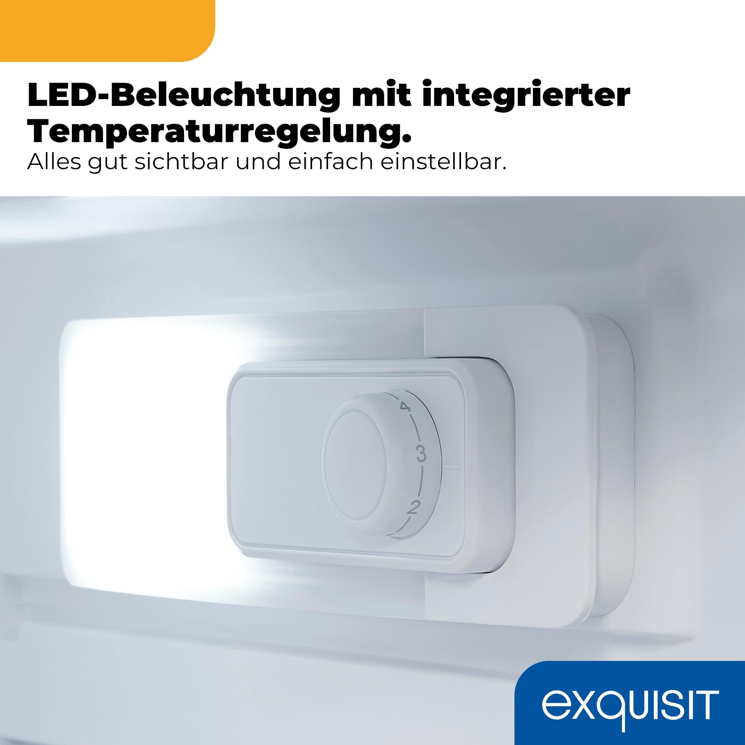 Exquisit Vollraumkühlschrank KS516-V-040E 127 l Energieklasse E 39 dB(A) LED-Innenbeleuchtung weiss