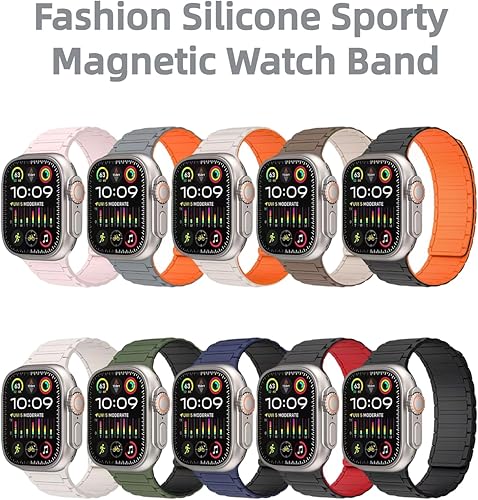 Miniatura 6 de Correa de reloj magnética compatible con Apple Watch Band de 1.929 in 1.772 in 1.732 in 1.654 in 1.614 in 1.575 in 1.496 in pulsera de repuesto de