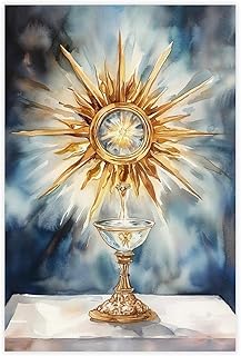 Fotuven Monstrance Poster, Catholic Wall Art, Eucharist Print, Catholic Decor Art Print Monstrance Poster 12x18inch(30x45cm) Unframe-style