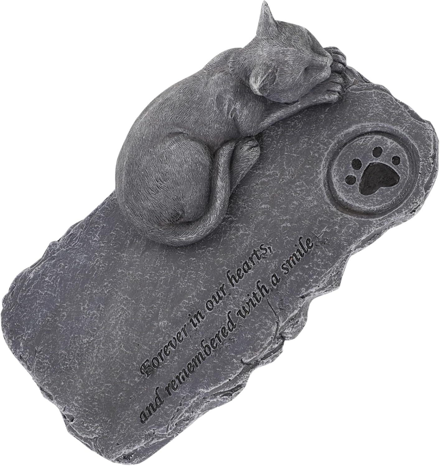 Pet Memorial Stone Cat Tribute Statue for Garden and Outdoor Use Weather-Resistant Cat Tombstone Grave Marker to Comfort Loss and Honor Memories