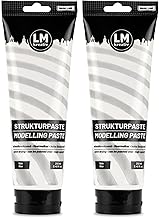 LM-Kreativ Structural Paste Fine White 2 x 250 ml / 640 g - Perfect Modelling Paste/Spatula for Acrylic Painting, Textures & Effects. Versatile Filler for Canvas, Wood and Other Surfaces