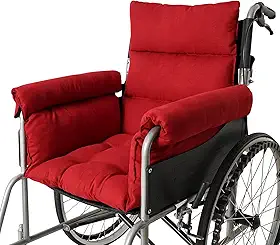 Almofadas para cadeira de rodas, acessórios de alívio da dor de pressão com capas de apoio de braço, suporta cóccix e costas, antiderrapante, serve para cadeira de rodas de 45 cm com braços