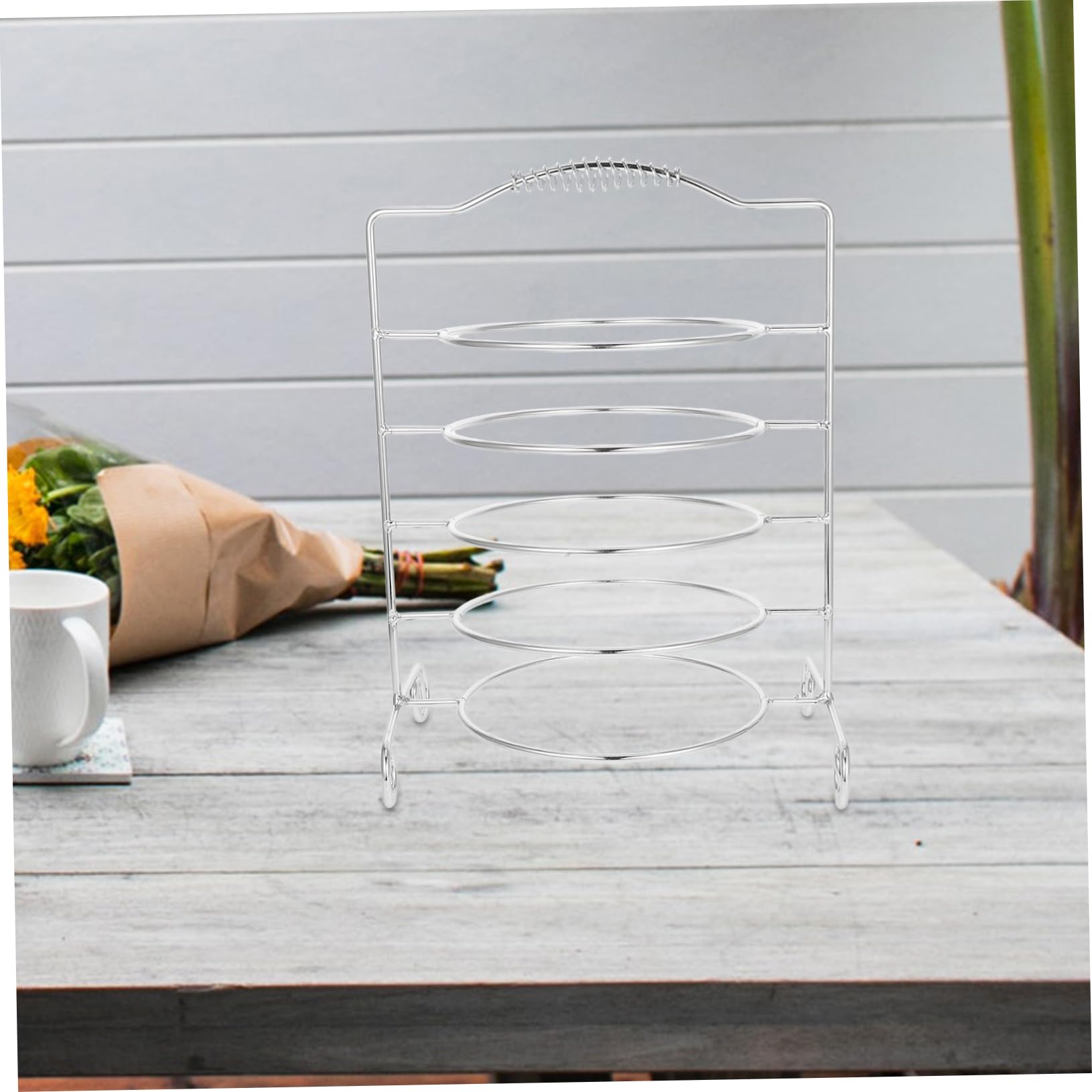 Cabilock Soporte De Hierro De 5 Niveles Para Bandeja De Barbacoa, Expositor De Alimentos, Bandeja De Servir De Mesa, Soporte Para Restaurante, Bufé, Fiesta, Hogar, Cocina.