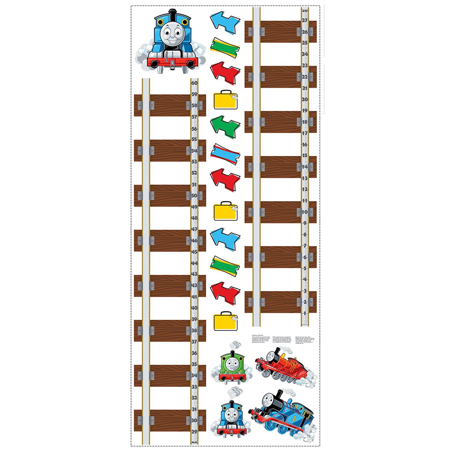 RoomMates RMK1126GC Thomas and Friends Growth Chart Peel and Stick Wall Decal
