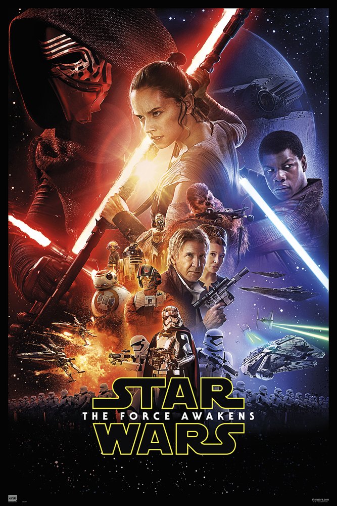 Star Wars Episode I, II, III, IV, V, VI & VII – 7 Stück Film Poster/Kunstdruck Set (7 Regular Style Poster) (Größe: je 61 x 91,4 cm)