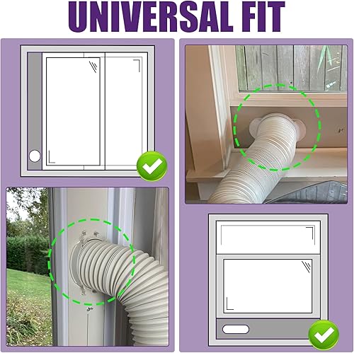 Miniatura 4 de Mxclimate Placa de sellado de ventana Panel de espuma para aire acondicionado portátil, buen sellado de paneles laterales de CA Kit de ventana para