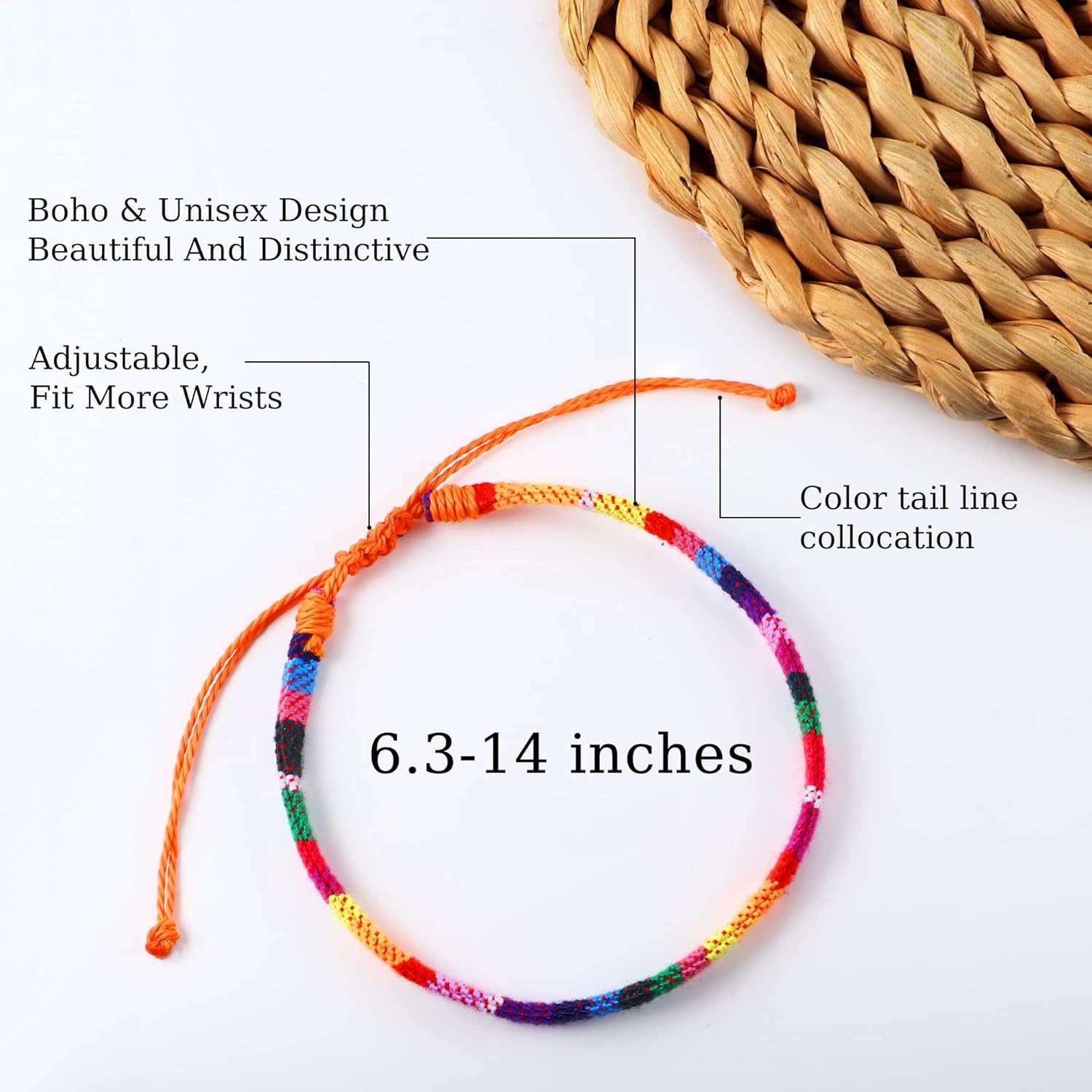 Florideco 24 Pcs Boho Surfer Bracelet Anklet Adjustable Beaded Anklets Handmade Braided Bracelet Colorful Anklet Summer String Rope Ankle Bracelets Waterproof Surfer Beach Bracelet Boho Jewelry for Women Men - Image 4