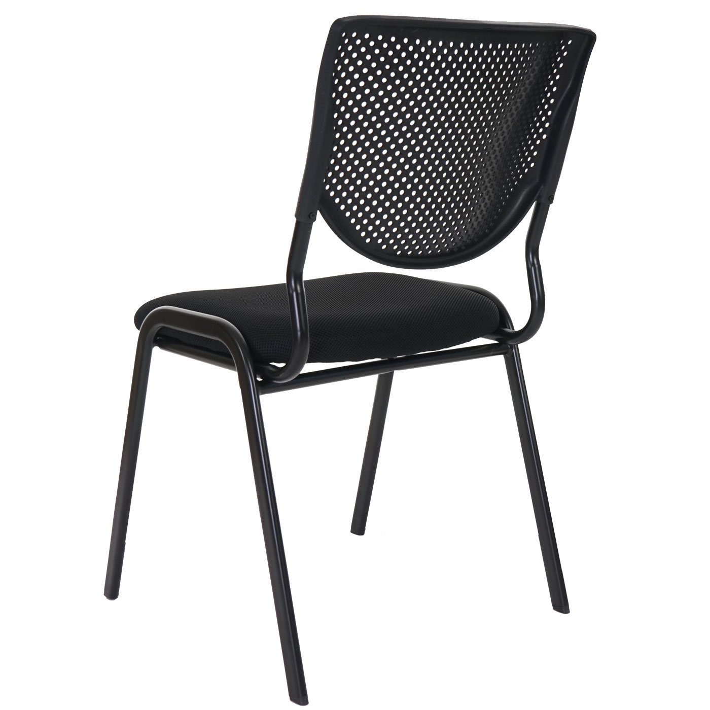Mendler 4er-Set Besucherstuhl T401-AM, Konferenzstuhl stapelbar, Stoff/Textil - Sitz schwarz, Füße schwarz