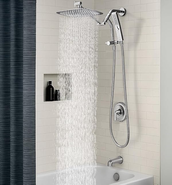 G-Promise 10 Inch All Metal Rain Shower Head with Handheld Spray (Chrome) by G-Promise - Used condition - Image 7