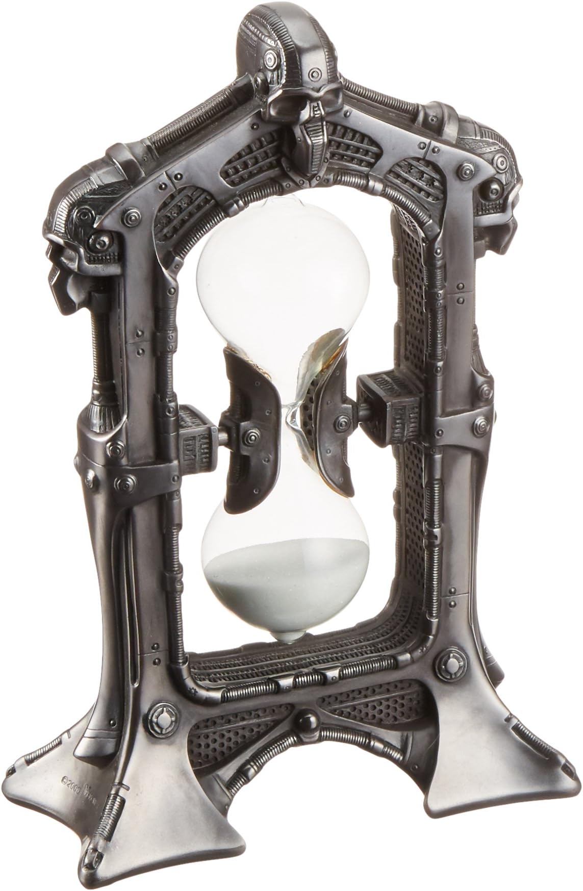 8065 SS-PTC-8065, 8.25 Inch Cyborg Skulls Sand Timer Hourglass Statue Figurine, 8.25"