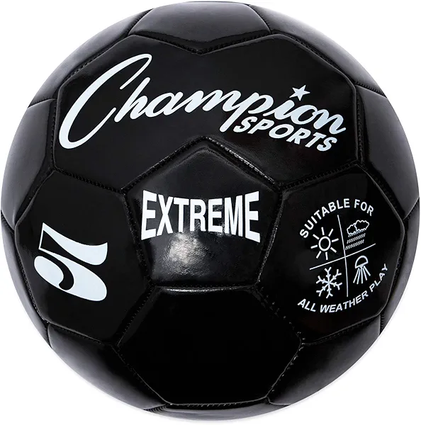 Champion Sports Extreme Series Soccer Ball – Sizes 3, 4, 5, Soft Touch, All Weather, High Air Retention, Youth & Adult League Balls for Training, Games, Outdoor & Indoor Play, Multiple Colors