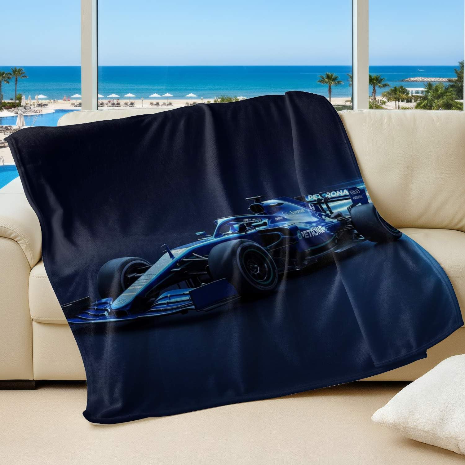 Couverture F1 jeté en flanelle voiture de course adulte lit canapé 02