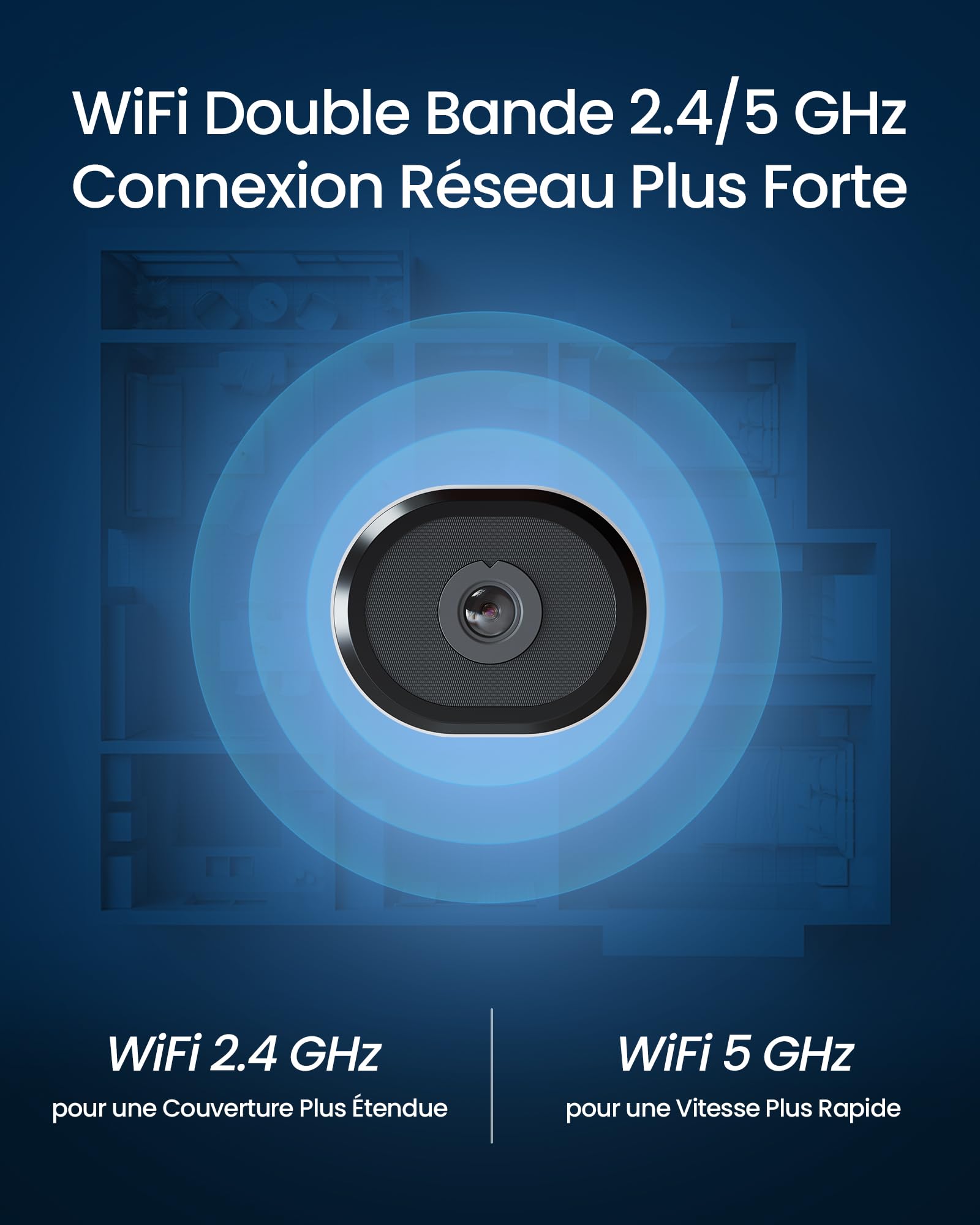 ZOSI Pack 1 Caméra Surveillance Fenêtre Intérieure Sécurité WiFi 2.4/5GHz | Vision Nocturne en Couleur Détection IA Humaine/Véhicule, Stockage Cloud/Carte Mémoire, C680