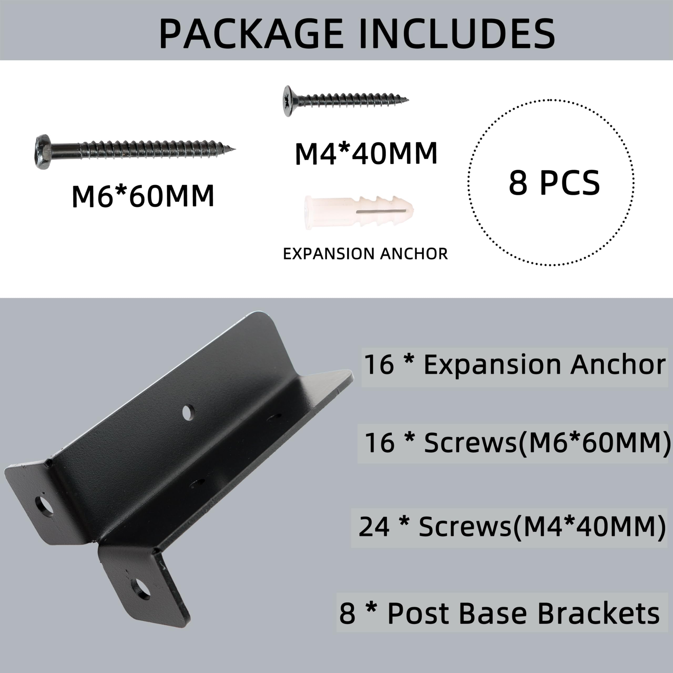 Snapklik.com : 8pcs Adjustable Deck Post Base Brackets Fit 1.5x1.5,2x2 ...