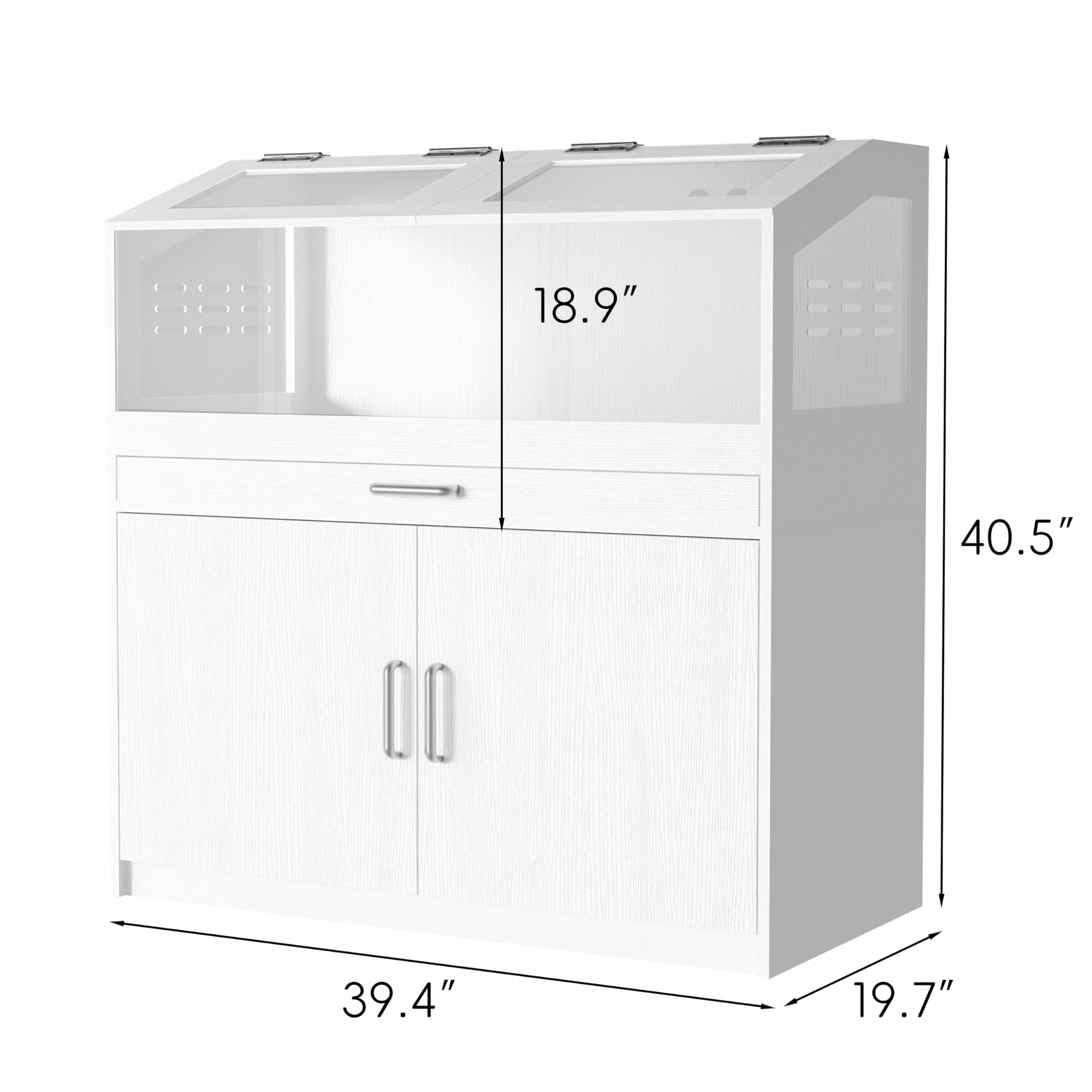 Hamster Cage with Storage Cabinet, Guinea Pig Cage for Small Animals, Large Hamster Cage and Habitat with Easy View Acrylic Panels for Hamster, Rabbit, Guinea Pig, Hedgehog (39"x19"x40")