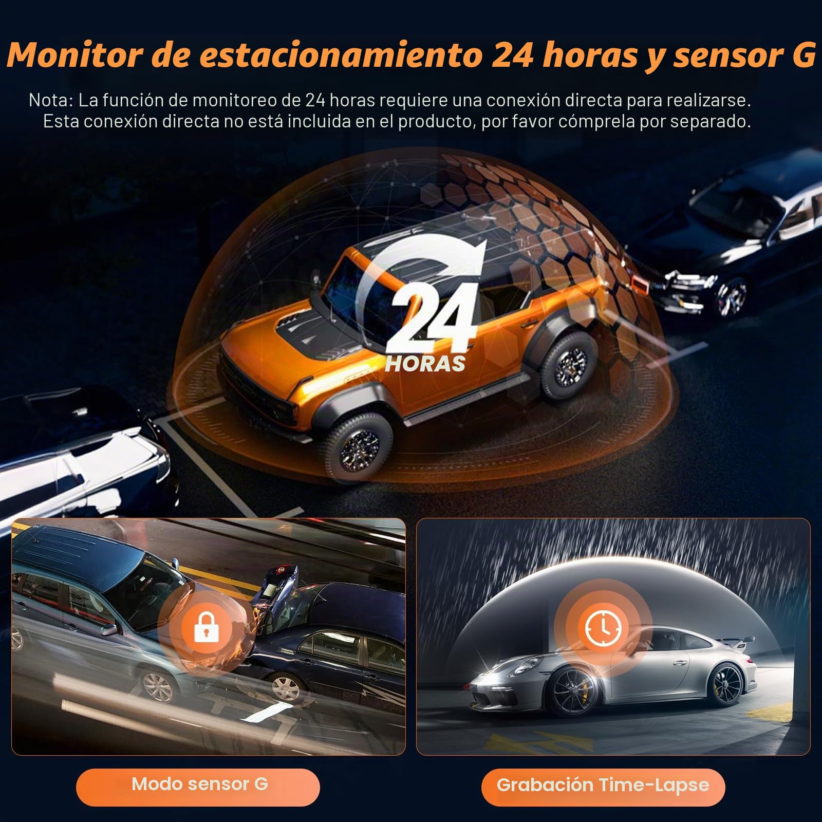 Roinvou Dashcam Delantera y Trasera 4 Canales, Cámara de Salpicadero 2K con WiFi 5GHz, App Control, Grabación en Bucle, Monitor de Estacionamiento 24h, Incluye 64G SD y Cámara Trasera