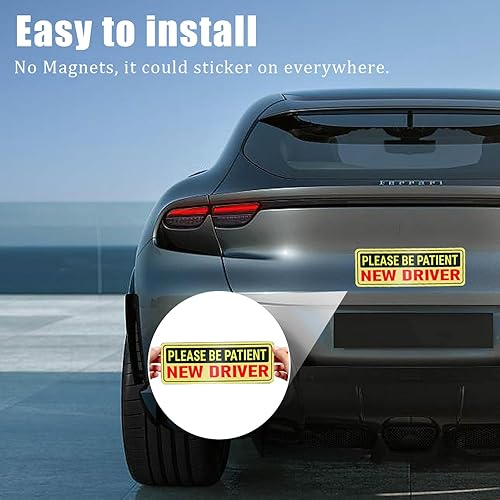 Miniatura 6 de Adhesivo para ventana de automóvil, 3 unidades, sin adhesivo magnético para automóvil, nuevos letreros de seguridad para el conductor para