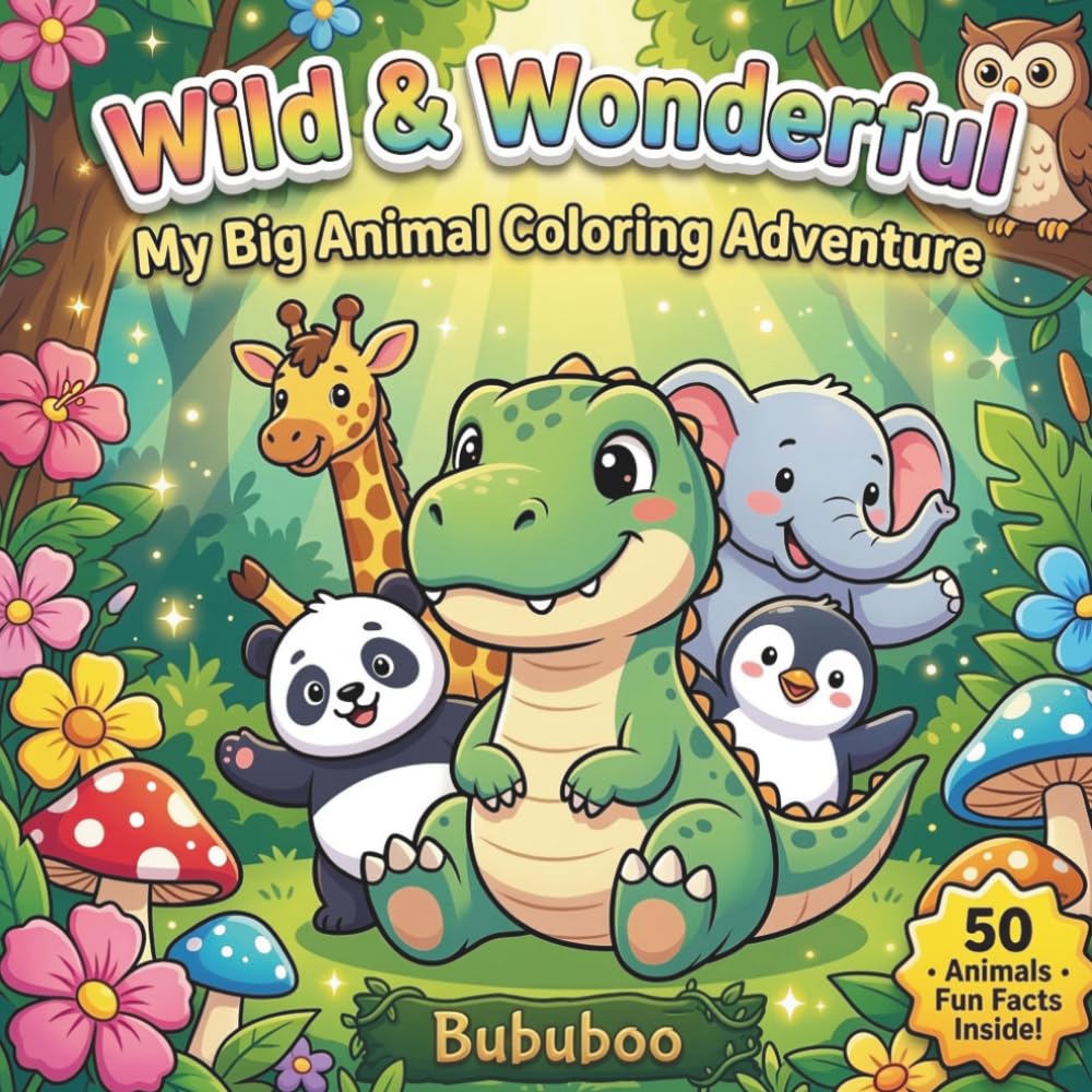 Wild and Wonderful: My Big Animal Coloring Adventure - A Coloring Book for Kids and Adults with Fun Animal Facts