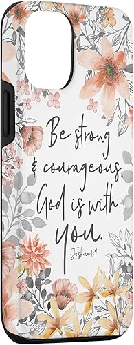 Miniatura 3 de Funda para iPhone 13 Pro Pretty Floral Watercolor Art Christian Quote Joshua 19