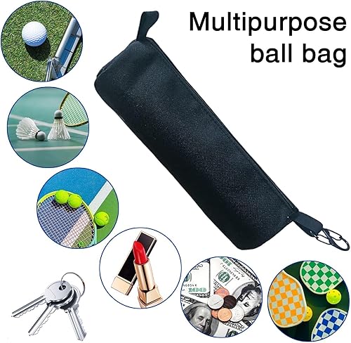 Miniatura 3 de 2 bolsas de pickleball con gancho de metal, bolsa de almacenamiento portátil para pelotas de tenis para mochila, accesorios de remo, equipo