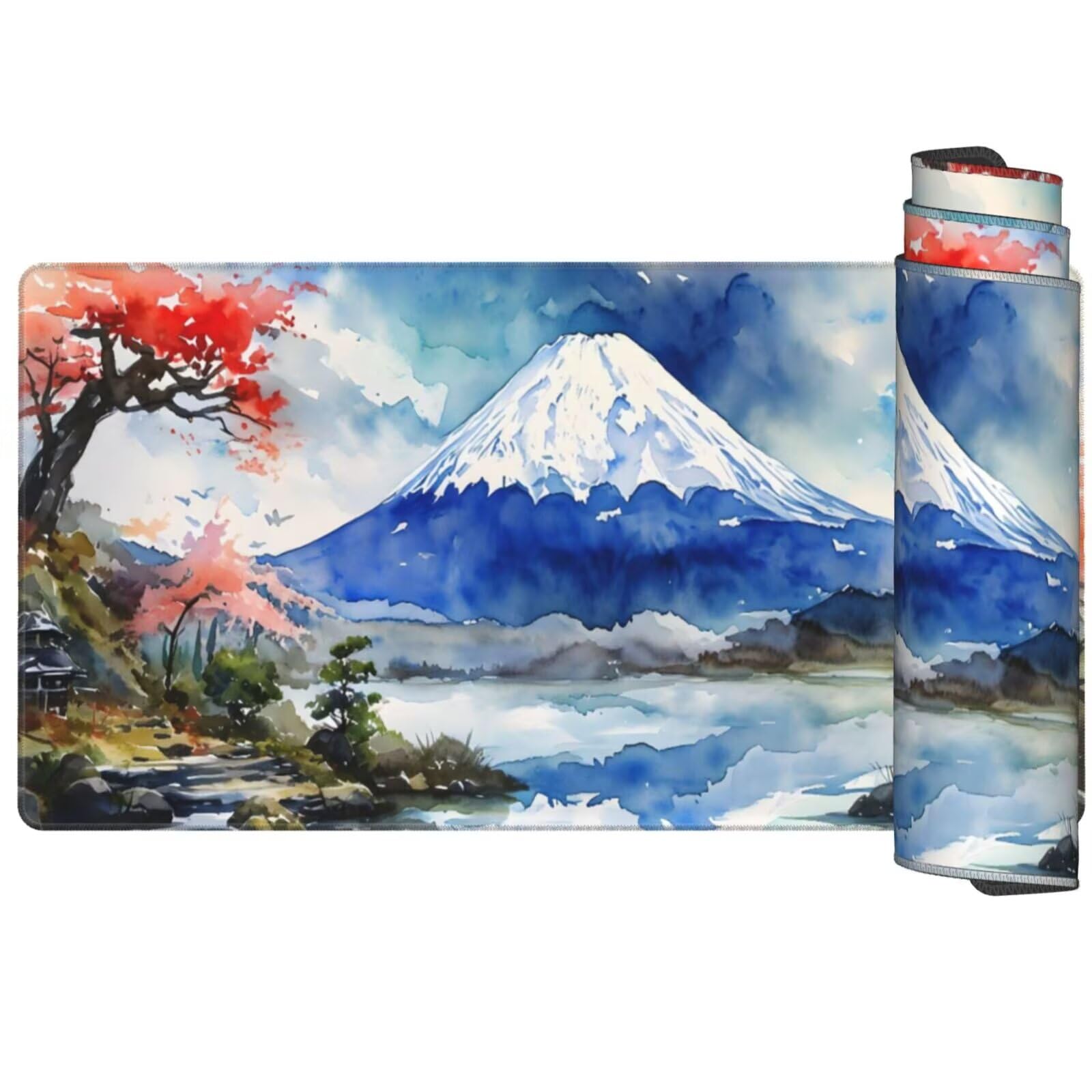 Alfombrilla Ratón Montaña Alfombrilla Ratón XXL 1600 x 800 mm, Japón Mouse Pad Gaming con Bordes Cosidos, Impermeable Mousepad XXL Base de Goma Antideslizante Duradera, Mouse Pad para Oficina Q856