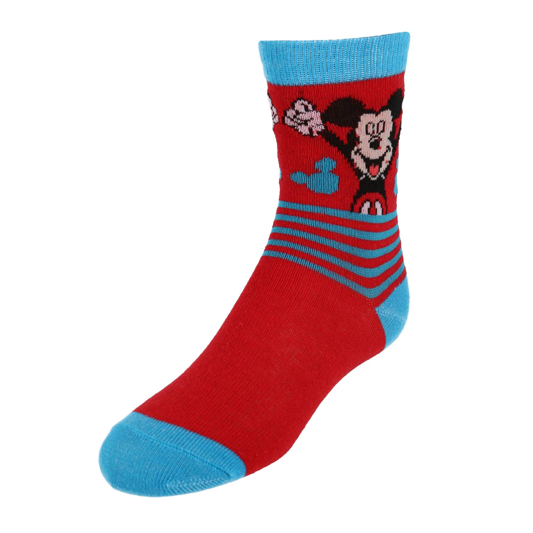 Disney Boy's Mickey Mouse Crew Socks (3 Pair Pack), Medium, Blue
